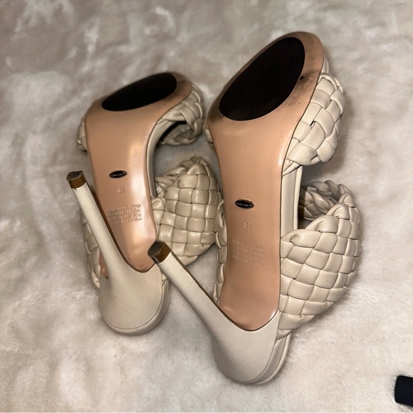 Tony Bianco Nude Leather Woven Heels Size 8.5 - Picture 10 of 12